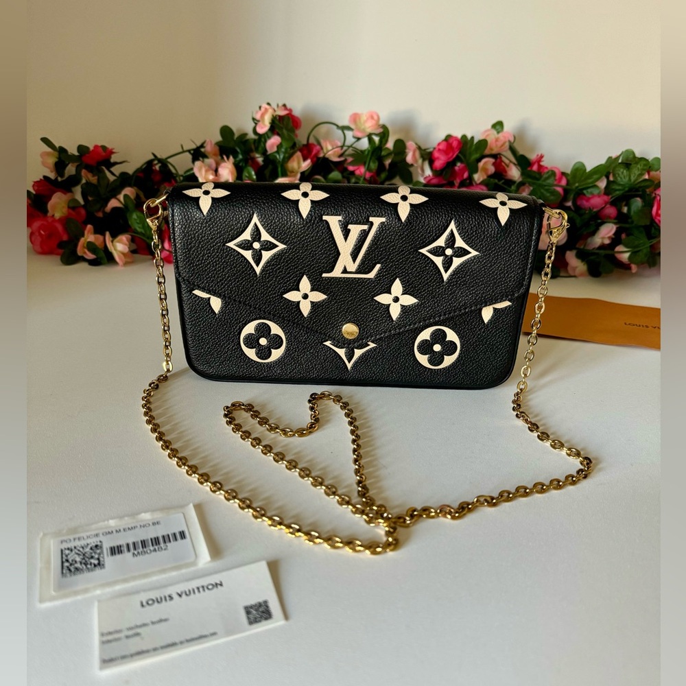 Louis Vuitton Stunning Monogram Empreinte Bicolor Felicie Pochette Crossbody